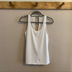 Fabletics White Sheer Open Back Tank S